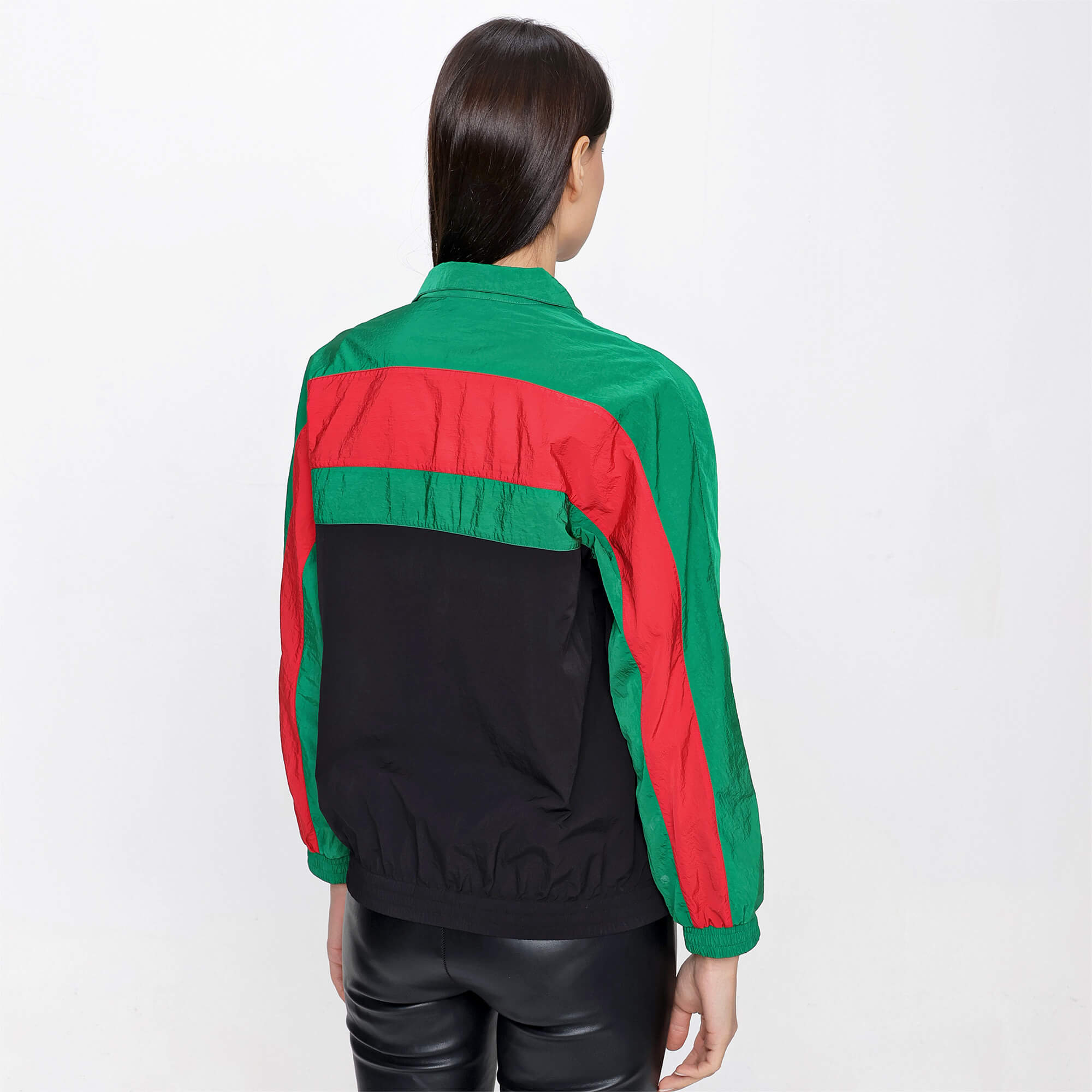 GUCCI - Black & Green Polyamide Zip Up Track Lightweight Jacket